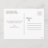 Cartes Pour Fêtes Annuelles Elegant Holiday Postcard with Personalized Message (Dos)