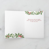 Cartes Pour Fêtes Annuelles Elegant Holly Wreath Merry Christmas (Intérieur)