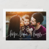 Cartes Pour Fêtes Annuelles Elégant Hope Logs Berries Retour photo blanc (Devant / Derrière)