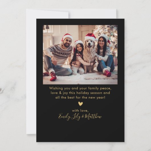 Cartes Pour Fêtes Annuelles Élégant Joyeux Joyeux Jours Script 2 Photo Noël (Dos)