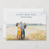 Cartes Pour Fêtes Annuelles Élégant Joyeux Joyeux Nouvel An Script Photo Gross (Devant)