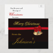 Cartes Pour Fêtes Annuelles Élégant Joyeux Noël (Devant / Derrière)