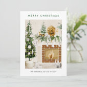 Cartes Pour Fêtes Annuelles Élégant Joyeux Noël Boho Composition Entreprise (Debout devant)