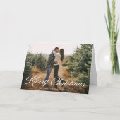 Cartes Pour Fêtes Annuelles Élégant Joyeux Noël Calligraphie Script Photo (Devant)