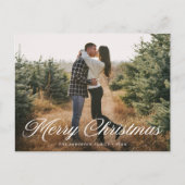 Cartes Pour Fêtes Annuelles Élégant Joyeux Noël Calligraphie Script Photo (Devant)