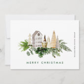 Cartes Pour Fêtes Annuelles Élégant Joyeux Noël Composition Entreprise (Devant)