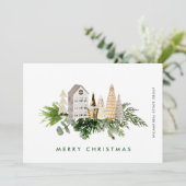 Cartes Pour Fêtes Annuelles Élégant Joyeux Noël Composition Entreprise (Debout devant)