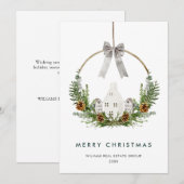 Cartes Pour Fêtes Annuelles Élégant Joyeux Noël Composition Entreprise (Devant / Derrière)