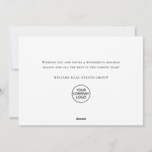 Cartes Pour Fêtes Annuelles Élégant Joyeux Noël Composition Entreprise (Dos)