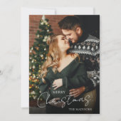 Cartes Pour Fêtes Annuelles Élégant Joyeux Noël Couple Photo (Devant)