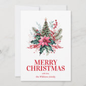 Cartes Pour Fêtes Annuelles Élégant Joyeux Noël Floral (Devant)