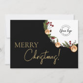 Cartes Pour Fêtes Annuelles Élégant Joyeux Noël Foliage Wreath société (Devant)