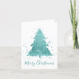 Cartes Pour Fêtes Annuelles Élégant Joyeux Noël   Luxe Aqua Mint Splatter