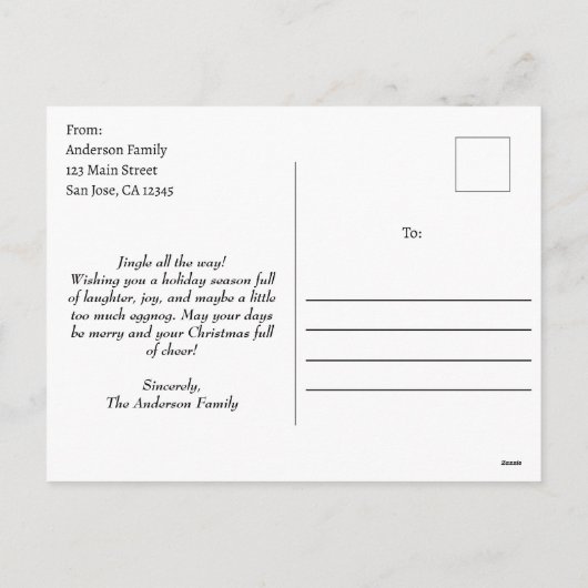 Cartes Pour Fêtes Annuelles Élégant Joyeux Noël moderne Photo & Snowflakes (Dos)