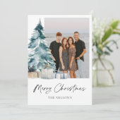 Cartes Pour Fêtes Annuelles Élégant Joyeux Noël Photo (Debout devant)