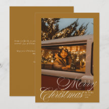 Élégant Joyeux Noël Photo Jaune Script