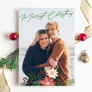 Cartes Pour Fêtes Annuelles Élégant Joyeux Noël Poinsettia Festive Photo