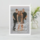 Cartes Pour Fêtes Annuelles Élégant Joyeux Noël Script 2 Photo (Debout devant)