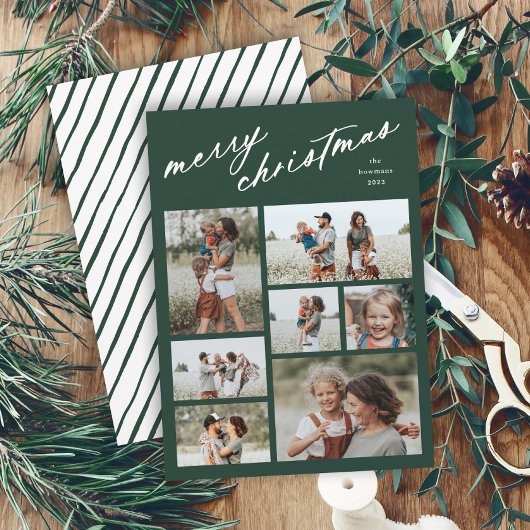 Cartes Pour Fêtes Annuelles Élégant Joyeux Noël Script Typographie 7 Photo