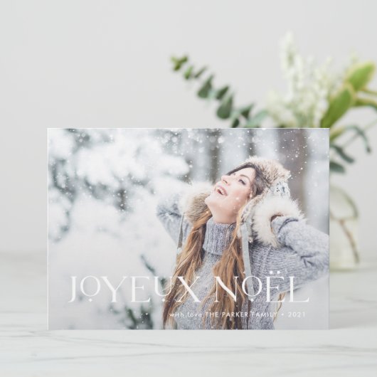 Cartes Pour Fêtes Annuelles Elegant Joyeux Noel | Une photo de Noël (Debout devant)
