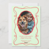 Cartes Pour Fêtes Annuelles Élégant Joyeux Noël Vert Photo (Dos)