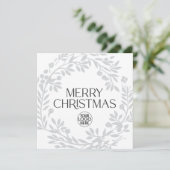 Cartes Pour Fêtes Annuelles Élégant Joyeux Noël Wreath Business Logo (Debout devant)