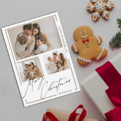 Cartes Pour Fêtes Annuelles Élégant Joyeux Script de Noël Multi Photo