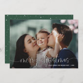 Cartes Pour Fêtes Annuelles Élégant Joyeux script de Noël Photo (Devant / Derrière)