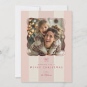 Cartes Pour Fêtes Annuelles Elegant Joyful Stripe Happy Family Photo Christmas (Devant)