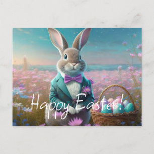 Cartes Pour Fêtes Annuelles Élégant lapin de Pâques avec cravate arc