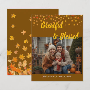 Cartes Pour Fêtes Annuelles Élégant Lettres personnalisées Thanksgiving photo