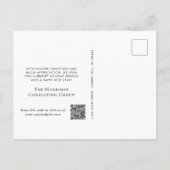 Cartes Pour Fêtes Annuelles Élégant Logo d'entreprise de couronnes QR Code Noë (Dos)