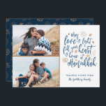 Cartes Pour Fêtes Annuelles Elegant Love and Light Hanoukka 2 Photo<br><div class="desc">Un design Hanoukka moderne et élégant en faux or / feuille de cuivre et bleu foncé. Le texte principal dit : "Puisse l'amour et la lumière remplir votre coeur et votre maison à Hanoukka." Deux modèles photo et modèles de texte inclus pour la personnalisation. Pour toute demande de design ou...</div>