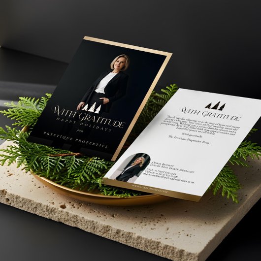 Cartes Pour Fêtes Annuelles Elegant Luxury Real Estate Modern Gold Black Happy