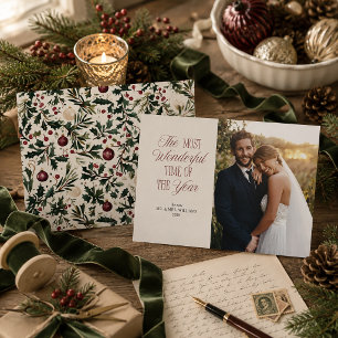 Cartes Pour Fêtes Annuelles Élégant M. Mme Botanique Photo de Noël des jeunes