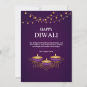 Cartes Pour Fêtes Annuelles Elégant Mandala diyas personnalisé Purple Diwali (Devant)