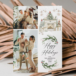 Cartes Pour Fêtes Annuelles Elégant Mantel verdoyant Joyeux Vacances 2 Photo