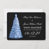 Cartes Pour Fêtes Annuelles Élégant mariage de Noël Elopement bleu (Devant)