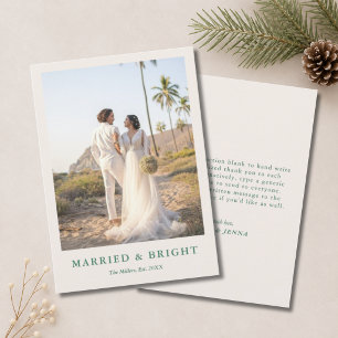 Cartes Pour Fêtes Annuelles Elégant Marié & Lumineux Mariage Noël Merci