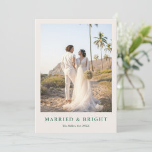 Cartes Pour Fêtes Annuelles Elégant Marié & Lumineux Mariage Noël Merci