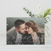 Cartes Pour Fêtes Annuelles Élégant Marié Noël 2 Photo (Debout devant)