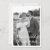 Cartes Pour Fêtes Annuelles Élégant Marié Script de Noël 2 Photo (Devant)