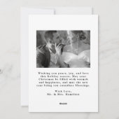 Cartes Pour Fêtes Annuelles Élégant Marié Script de Noël 2 Photo (Dos)