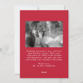 Cartes Pour Fêtes Annuelles Élégant Marié Script de Noël Rouge 2 Photo (Dos)