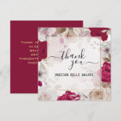 Cartes Pour Fêtes Annuelles Élégant Merci Graduation Floral (Devant / Derrière)