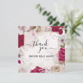 Cartes Pour Fêtes Annuelles Élégant Merci Graduation Floral (Debout devant)