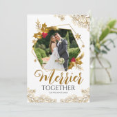 Cartes Pour Fêtes Annuelles Elégant Merrier Or Ensemble Joyeux Noël (Debout devant)