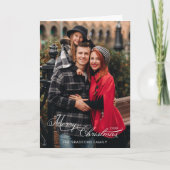 Cartes Pour Fêtes Annuelles Elegant Merry Christmas Calligraphy 1-Photo (Devant)