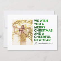 ÉLÉGANT MERRY NOËL & NOUVELLE ANNÉE FAUX GREEN FOI