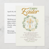 Cartes Pour Fêtes Annuelles Elégant message de Pâques (Devant / Derrière)